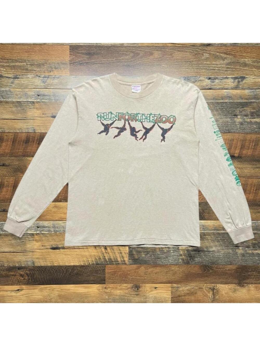Vintage Run For The Denver Colorado Zoo Long Sleeve Shirt Size Large